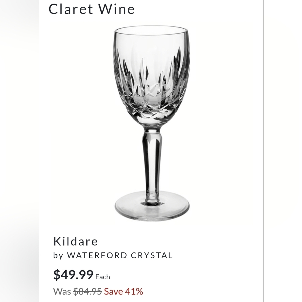 Waterford Crystal Claret Glass - Picture 2 of 4